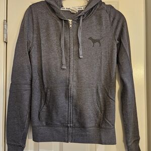 LOT OF 2 PINK Victoria's Secret Zip-Up Hoodies - SIZE XS